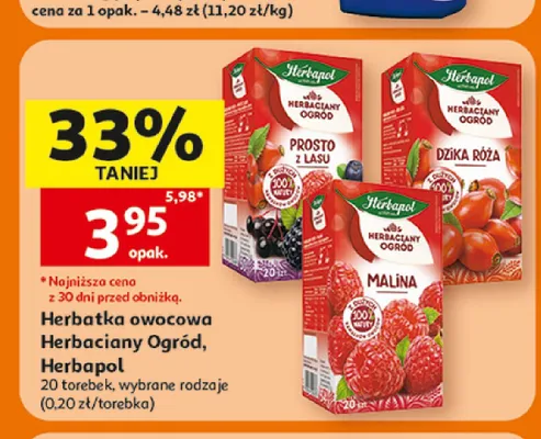 Herbatka owocowa Herbaciany Ogród Dzika róża Herbapol promocja w Auchan