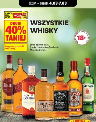 Whisky Triple Distilled Irish Whiskey promocja w Biedronka