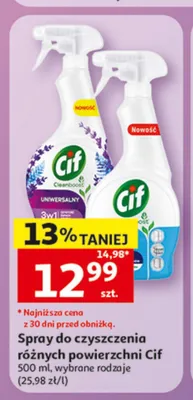 Spray do czyszczenia różnych powierzchni Cif promocja w Auchan