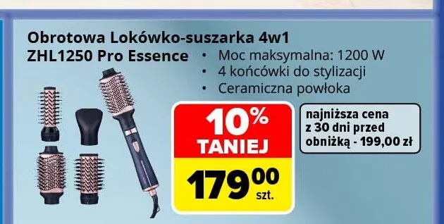 Obrotowa lokówko-suszarka 4w1 ZHL1250 Pro Essence Zelmer promocja w Carrefour