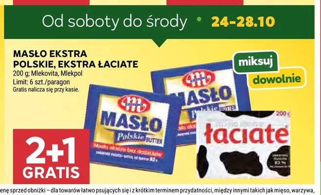 Masło ekstra Łaciate promocja w Stokrotka