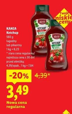 Ketchup łagodny Kania promocja w Lidl