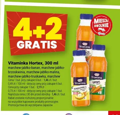 Sok Vitaminka marchew-jabłko-truskawka Hortex promocja w Twój Market