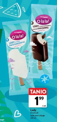 Lody o smaku śmietankowym O la la! promocja w Intermarche