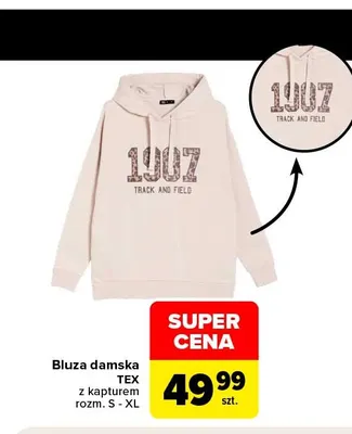 Bluza damska TEX z kapturem promocja w Carrefour
