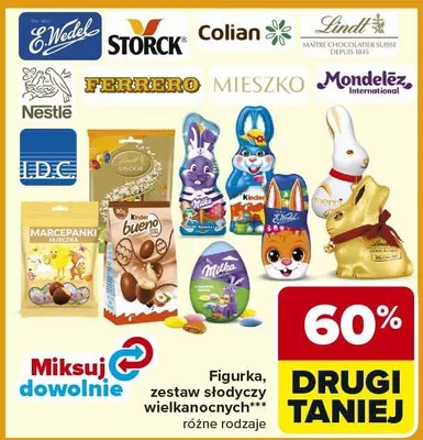 Figurka, zestaw słodyczy wielkanocnych różne rodzaje promocja w Carrefour