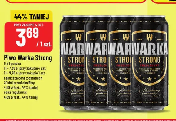 Piwo Warka Strong promocja w POLOmarket