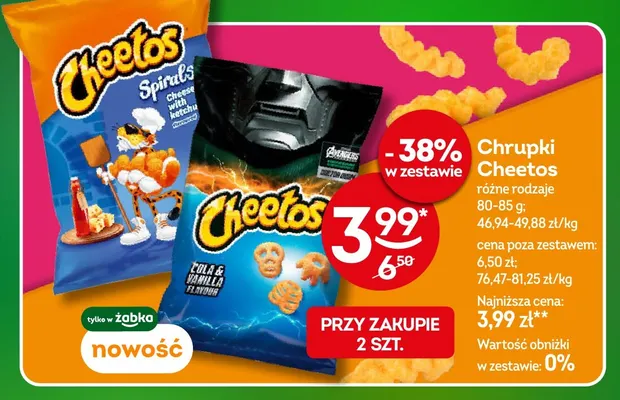Chrupki Cheetos Spirals Cheese with ketchup promocja w Żabka