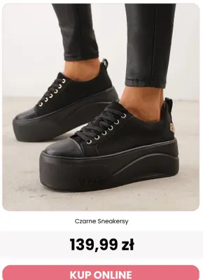 Czarne sneakersy Vices promocja w Renee