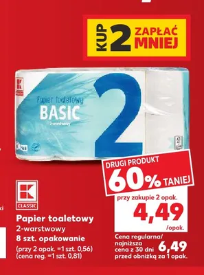 Papier toaletowy 2-warstwowy K-Classic promocja w Kaufland