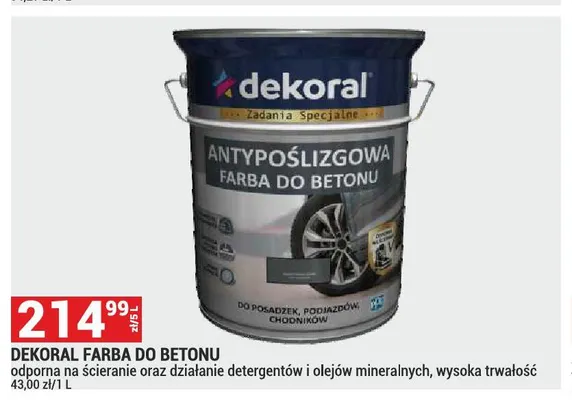 Farba do betonu Dekoral promocja w Merkury Market