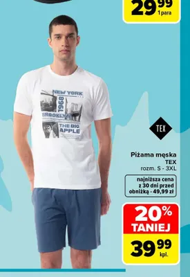 Piżama męska TEX promocja w Carrefour