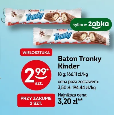 Baton Kinder Tronky promocja w Żabka