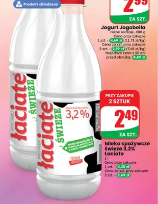 Mleko świeże 3,2% Łaciate promocja w Dino
