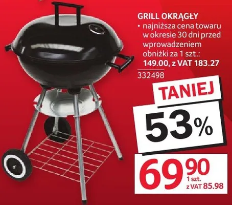 Grill okrągły promocja w Selgros