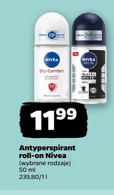 Antyperspirant roll-on Nivea Black & White promocja w Netto