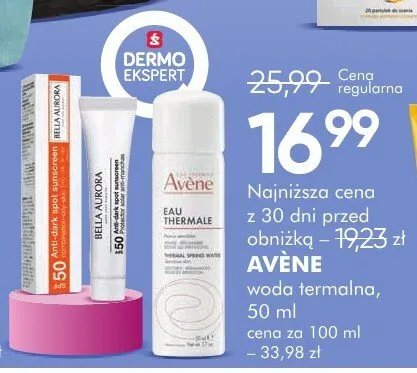 Woda termalna Avène 50ml promocja w Super-Pharm