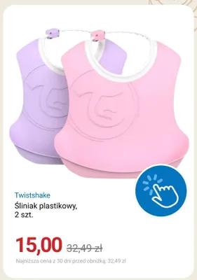 Śliniak plastikowy Twistshake 2-pak promocja w Smyk