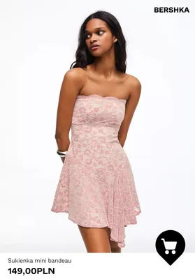 Sukienka mini bandeau Bershka promocja w Bershka