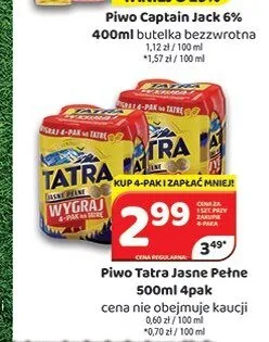 Piwo Tatra Jasne Pełne 4-pak 500 ml promocja w Delfin