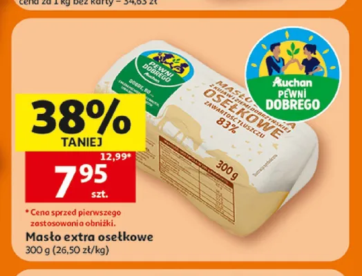 Masło extra osełkowe Auchan promocja w Auchan