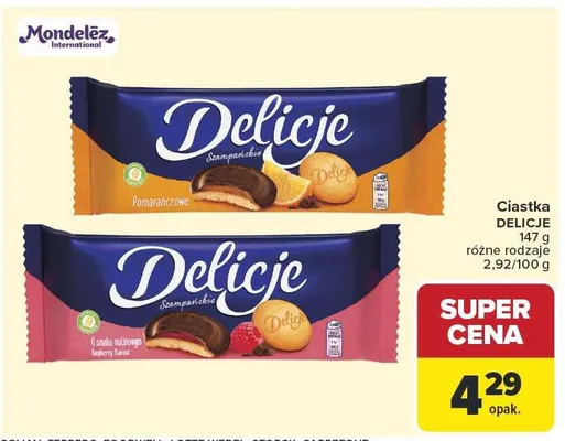 Ciastka Delicje Szampańskie pomarańczowe promocja w Carrefour Market