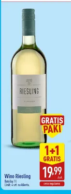 Wino białe Riesling promocja w Aldi