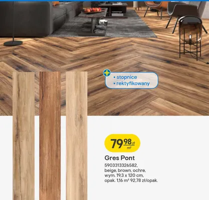 Gres Pont beige, brown promocja w Castorama