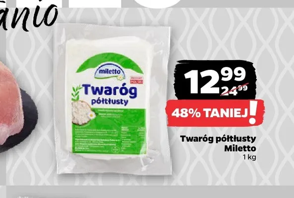 Twaróg półtłusty Miletto promocja w Netto