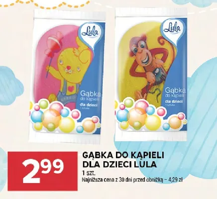 Gąbka do kąpieli dla dzieci Lula promocja w Stokrotka