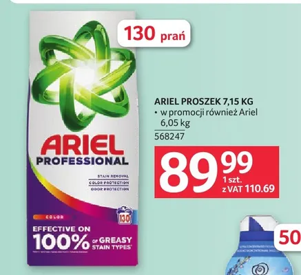 Proszek do prania Ariel Professional promocja w Selgros