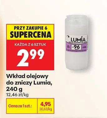 Wkład olejowy do znicza promocja w Biedronka