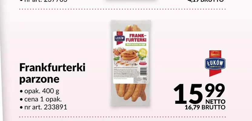 Frankfurterki parzone Łuków promocja w Makro