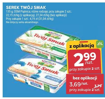 Serek Twój Smak OSM Piątnica promocja w Stokrotka