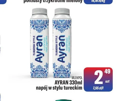 Ayran napój w stylu tureckim Mlekpol promocja w Tomi Markt