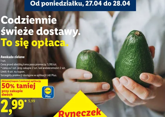 Awokado zielone promocja w Lidl
