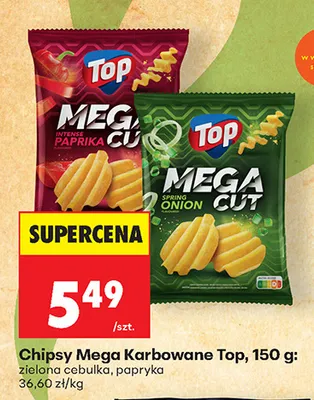 Chipsy Mega Karbowane Top papryka promocja w Biedronka