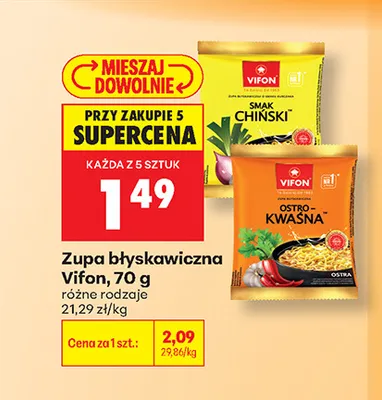 Zupa błyskawiczna o smaku chińskim Vifon promocja w Biedronka
