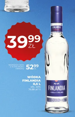 Wódka Finlandia 40% promocja w Duży Ben
