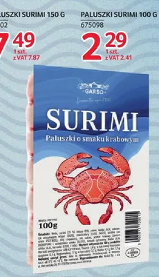 Paluszki surimi Garso promocja w Selgros