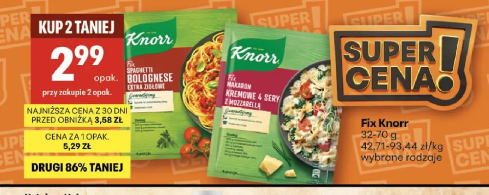 Fix Spaghetti Bolognese Extra Ziołowe Knorr promocja w Delikatesy Centrum