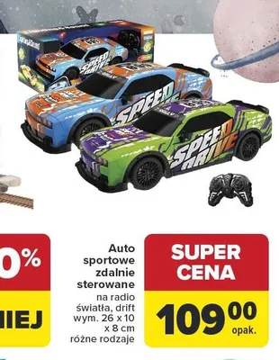 Auto sportowe zdalnie sterowane na radio światła, drift wym. 26x10x8cm promocja w Carrefour