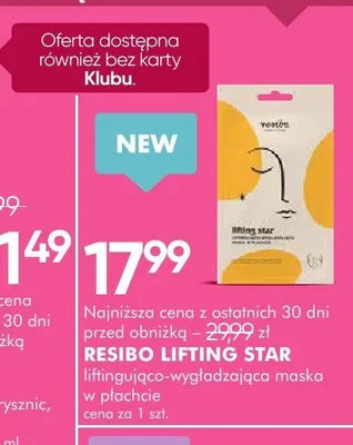 Liftingująco-wygładzająca maska w płachcie promocja w Super-Pharm