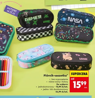 Piórnik-saszetka LOOZZ jednokomorowy promocja w Biedronka