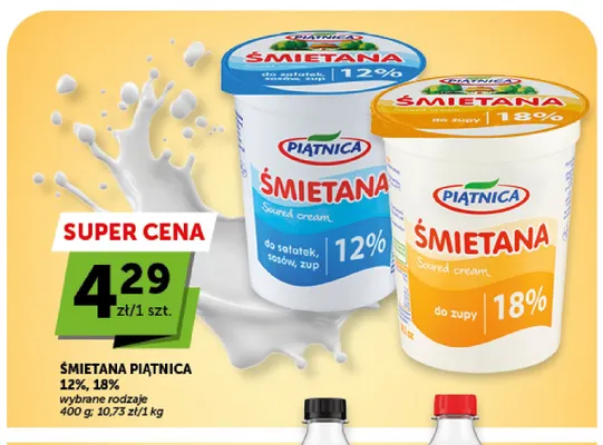 Śmietana Piątnica 18% promocja w Euro Sklep