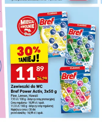 Zawieszki do WC Bref Power Activ Pine 3-pak promocja w Twój Market