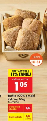 Bułka 100% z mąki żytniej promocja w Biedronka