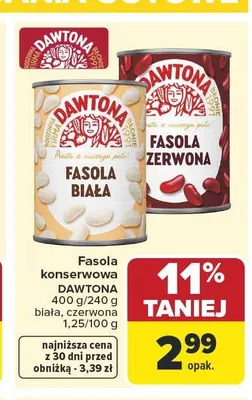 Fasola konserwowa Dawtona promocja w Carrefour