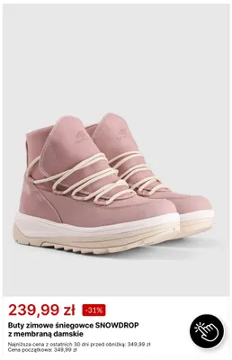 Buty zimowe śniegowce Snowdrop z membraną damskie 4F promocja w 4F
