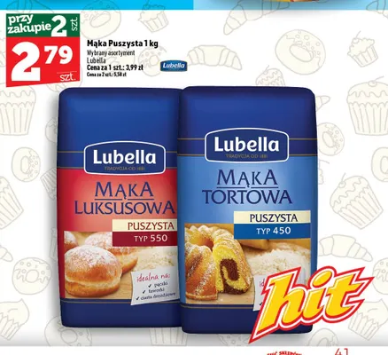 Mąka luksusowa puszysta typ 550 Lubella promocja w TOPAZ